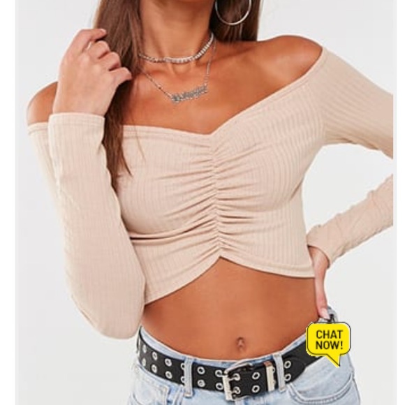 Forever 21 Tops - NWOT forever 21 long sleeve nude crop top
